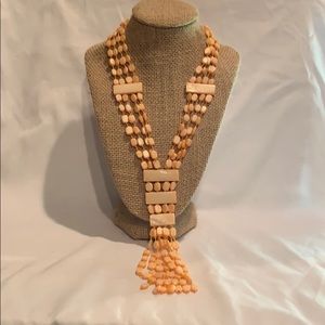 Orange bead statement necklace